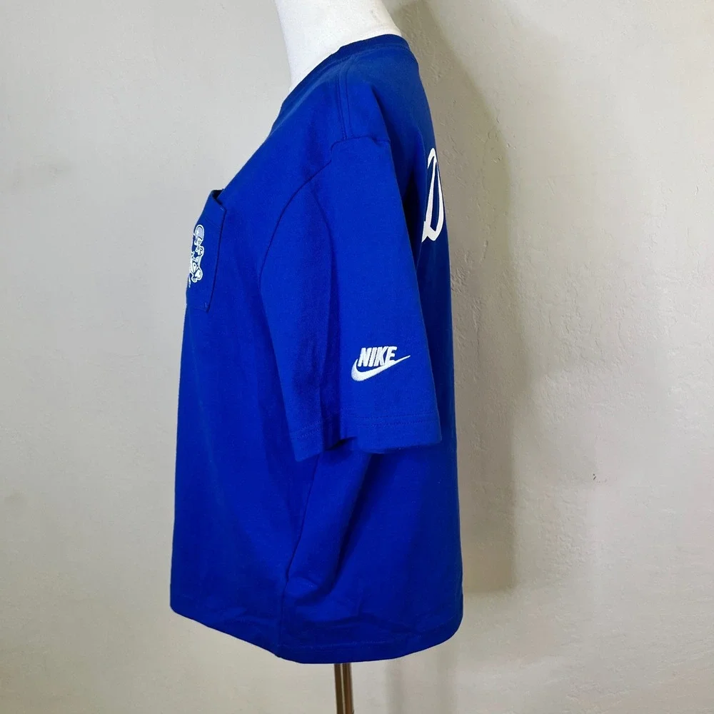 Nike T-Shirt Dallas Cowboys NFL Pocket Tee Womens Size Small Blue Retro Graphic